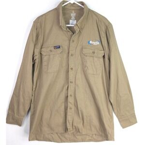 Lapco FR Shirt Men L Gray Pockets Long Sleeve Button-Up Flame Resistant Branded